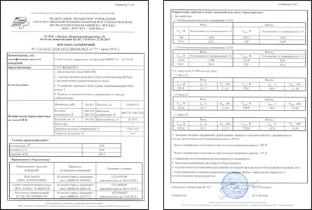 Протокол испытаний